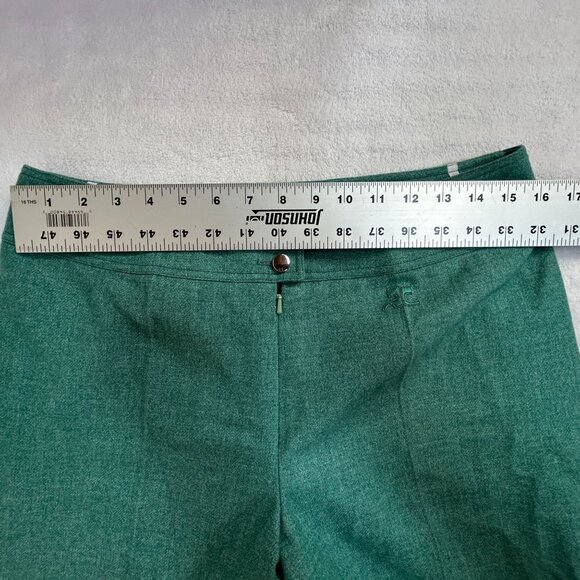 Vintage Courrèges Paris Womens Green Wool Blend High Waist Trousers Pants Size C - Picture 5 of 9